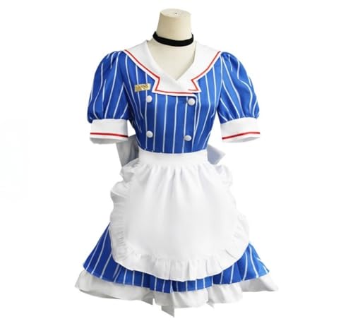 Xingbiyou Mesmerizer Miku Anime Cosplay Kostüm, Dienstmädchen-Uniform mit Kleid, Schürze und Hut, Karneval Halloween Kostüm (L) von Xingbiyou