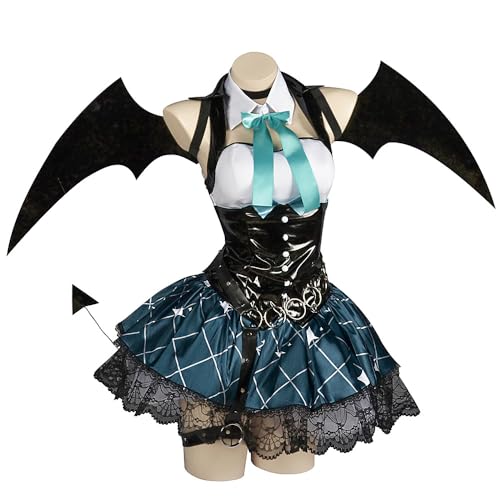Xingbiyou Miku Rascal Anime Kostüm Set, Uniform Kleid mit Flügeln, Hörnern und Schwanz, Cosplay Verkleidung (M) von Xingbiyou