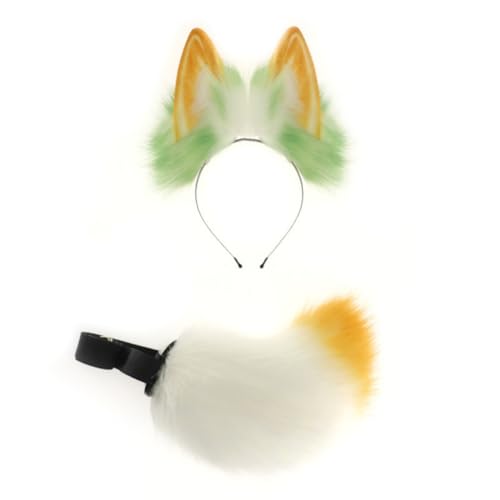 Xingbiyou Plüsch-Haarband mit Ananas-Bunny-Ohren und Hasenschwanz, Cosplay-Set Xingbiyou Plüsch-Haarband mit Ananas-Bunny-Ohren und Hasenschwanz, Cosplay-Set von Xingbiyou