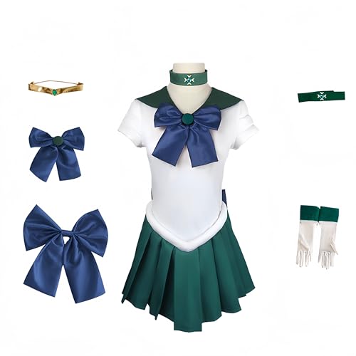 Xingbiyou Sailor Moon Anime Kostüm, Karneval Cosplay Uniform Kleid, Halloween Fasching Verkleidung (Kaiou Michiru, Women XXL) von Xingbiyou