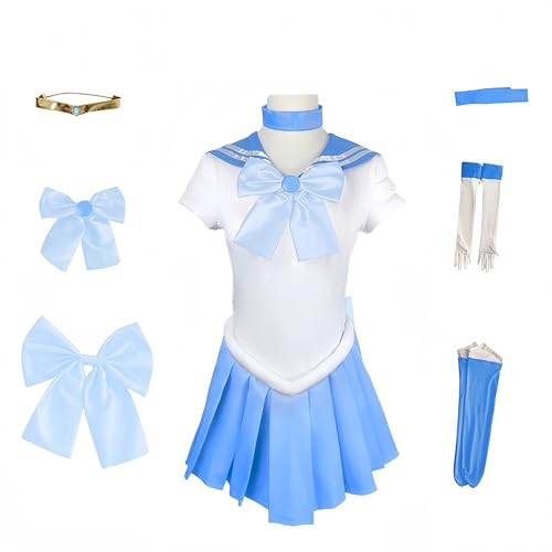 Xingbiyou Sailor Moon Anime Kostüm, Karneval Cosplay Uniform Kleid, Halloween Fasching Verkleidung (Mizuno Ami, Women M) von Xingbiyou