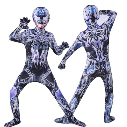 Xingbiyou Venom Superhelden-Kostüm, Jumpsuit für Kinder, Halloween-Cosplay-Anzug für Jungen (C, 150) von Xingbiyou