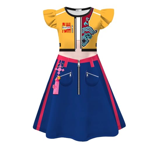 Xingbiyou Zoey Mira Rumi Demon Hunters Kostüm, Fliegendes Ärmel Kleid für Mädchen, K-Pop Idol Rollenspiel, Halloween Verkleidung (Rumi, 130cm) von Xingbiyou