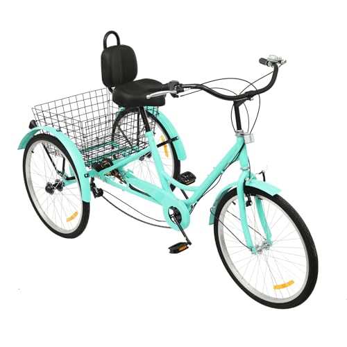 24 Zoll Dreirad für Erwachsene, 7 Gang Dreirad Fahrrad mit Einkaufskorb und Rückenlehne, Klappbar Senioren Trike, Bis 120kg 24 Zoll Dreirad für Erwachsene, 7 Gang Dreirad Fahrrad mit Einkaufskorb und Rückenlehne, Klappbar Senioren Trike, Bis 120kg von Xingfx