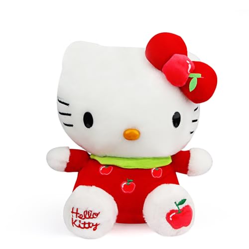 Xingsky Cat Plush, Hello Kitty Plüschtier 30cm Cat Plushie Kawaii kuscheltiere für Kinder Mädchen Erwachsene Geburtstage Weihnachten Party - Apfel von Xingsky