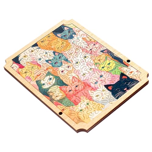 96-teiliges Katzenpuzzle - Katzenpuzzle aus Holz, herausforderndes Puzzle für Erwachsene | Komplexes Puzzle für Männer und Frauen, einzigartiges Holzpuzzle für geistige Übung, lustiges und 96-teiliges Katzenpuzzle - Katzenpuzzle aus Holz, herausforderndes Puzzle für Erwachsene | Komplexes Puzzle für Männer und Frauen, einzigartiges Holzpuzzle für geistige Übung, lustiges und von Xinhuju