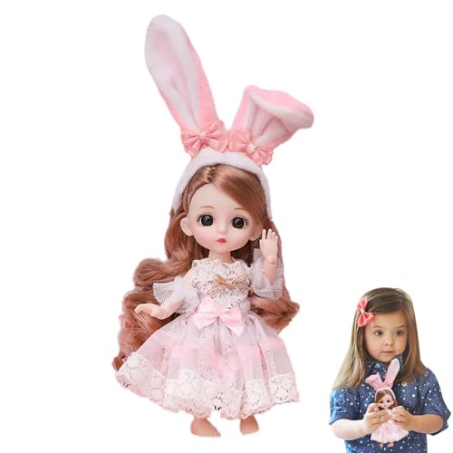 Anime Cute Doll - 16 cm Prinzessin Doll Spielzeug mit 13 beweglichen Gelenken und Outfits | Poable Girl Puppe mit Make -up -Accessoires, Schuhen und Kleid, lustiges Sammlergeschenk für Kinder Mädchen von Xinhuju
