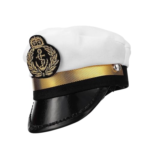 Captain White Captain Hut – verstellbares Seildesign, weicher Stoff für Haustiere | Marine- für Katzen für Party-Kostüme, niedliches Outfit mit M Captain White Captain Hut – verstellbares Seildesign, weicher Stoff für Haustiere | Marine- für Katzen für Party-Kostüme, niedliches Outfit mit M von Xinhuju
