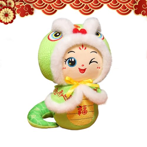 Chinesisches Neujahrsschlange Plüsch, chinesisches Neujahrsschlange - 10,2 Zoll niedliche Schlange Plüschspielzeug Home Dekoration, Neujahrssegen gefülltes Tierplüschkissen Spielzeug für Kinde von Xinhuju