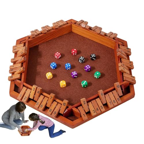 Close The Box Würfelspiel - Klassisches Gesellschaftsspiel mit 6 Spielern, Doppelfalten-Tischhobby | Lustiger Mathe-Sport mit 10 Zahlen, ideal für Frauen, Männer und Familien von Xinhuju