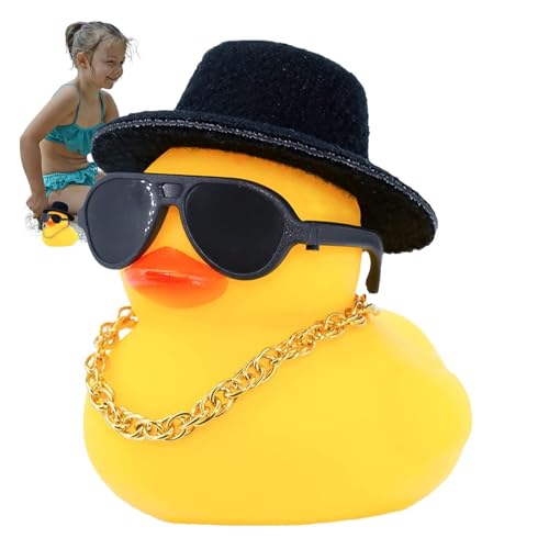Dashboard -Ente | Autozubehör Innenästhetikum | Süße Entenauto -Ornamente mit Sonnenhut, Sonnenbrille, Halskette, Schwimmring Dashboard -Ente | Autozubehör Innenästhetikum | Süße Entenauto -Ornamente mit Sonnenhut, Sonnenbrille, Halskette, Schwimmring von Xinhuju