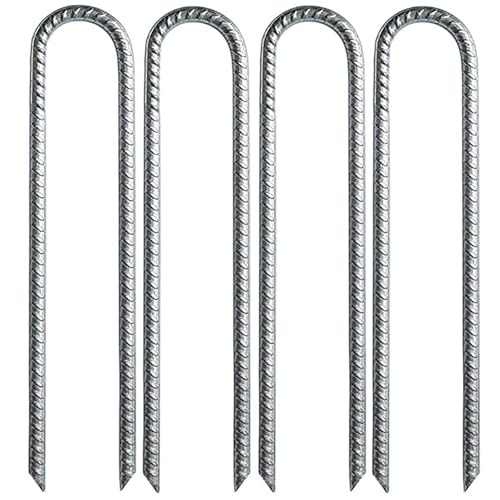 Gartenzaun Pfähle-12 Zoll Kantepfahl Landschaftsgestaltung Ankerspikes, verzinkter Eisen H-Körper-Haufen U-Hook-Trampolin-Stapel Hochleistungsstahl Starker Wind T-Pile-Zelt reparieren von Xinhuju