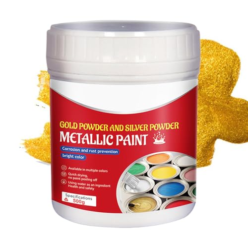 Goldfarbe für Metall - 500 ml dekorative Holzfarbe | Hochwertige flüssige Farbe Kunsthandwerk Kunstwände Gipsmöbel kreative Projekte Starke Finish verleihen einen eleganten Touch, der perfekt Wohnkult Goldfarbe für Metall - 500 ml dekorative Holzfarbe | Hochwertige flüssige Farbe Kunsthandwerk Kunstwände Gipsmöbel kreative Projekte Starke Finish verleihen einen eleganten Touch, der perfekt Wohnkult von Xinhuju