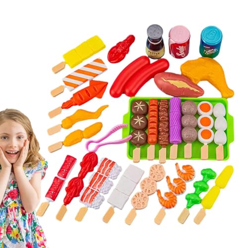 Grill Toy Food | Fake Fake Food Zubehör für das Grillen – Grillspiel mit Grillzubehör, interaktives Spielzeug für Cui Grill Toy Food | Fake Fake Food Zubehör für das Grillen – Grillspiel mit Grillzubehör, interaktives Spielzeug für Cui von Xinhuju