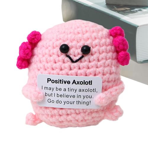 Häkeln Axolotl gefülltes Spielzeug - weich gestrickter Axolotl Plüsch Orament | Handgefertigte niedliche ausgestopfte Tierpuppe für, Mädchen, lustiges Häkelgeschenk für Kinder, Schreibtischdeko von Xinhuju