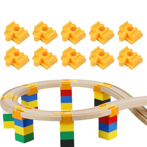 Holzbahnenverbinder - 10 -Pack -Trennstreckenadapter Und Zubehör | Hölzerne Zug -Set -Steckverbinder Für Kinder, Erweiterbare Eisenbahnschienen, Langlebig Und Kompatibel Mit Den Meisten Holzzugsysteme von Xinhuju