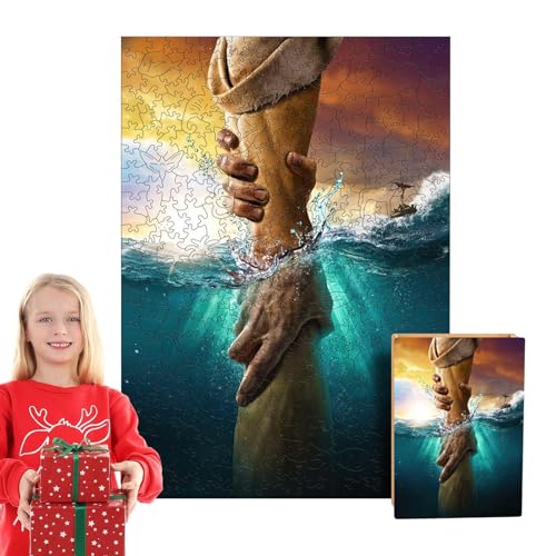 Jesus Holzpuzzle - inspirierend handgefertigtes Puzzlespiel | Christian Faith Puzzle für Familie, Freunde, Erwachsene, spirituelle Heimdekoration, einzigartige Geschenk für religiöse Urlaub und Versam von Xinhuju