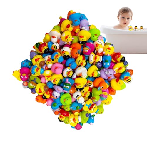 Kleine - Sortiment von 50 Mini - in Mesh -Tragetasche | Gummi -Entenbadspielzeug für Babys, Kleinkinder, Kinderschuhenspaß, schwimmende, Karnevalsspiele, Partyde von Xinhuju