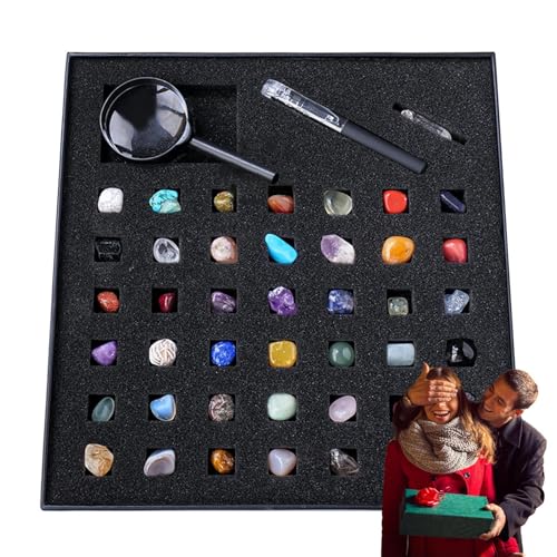 Kollektion – Erzieherische Mineralische Sammlung, real | Set aus Kristallen und Edelsteinen, Steinen und Mineralien und Kristall- und Mineralsteinen und Mineralien für die Tätigkeit der Säger von Xinhuju