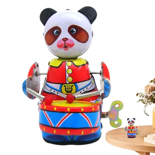 Mechanische Metalltiere, mechanisches Tier-Elektronisches Spielzeug - Retro Panda Mechanisches Trommelroboter-Spielzeug, Interaktives Spielspielzeug für , Sammeltierfigur für Bekleidungsgeschäft von Xinhuju