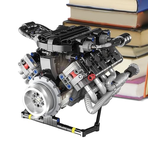 Motormodell – Miniaturmodell mit Sound, Fernbedienungs-Baustein-Sets mit LED-Lichtern, Schreibtisch, Sammlerstück für Kinder, Erwachsene, Zuhause, Werkstatt, Klassenzimmer, Arbeitsplatz, Geburtstag von Xinhuju
