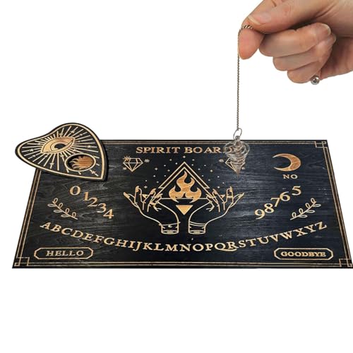 Ouija Spirit Board Wood | Entscheidungsnachricht aus Holz mit Brett | Classic Spirit Board mit Buchstabennummern, Pendelwerkzeug für, Mädchen, Freunde, Geschenkidee für Spir Liebhaber von Xinhuju