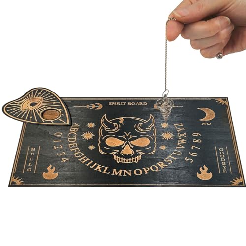 Ouija Spirit Board Wood | Entscheidungsnachricht aus Holz mit Brett | Classic Spirit Board mit Buchstabennummern, Pendelwerkzeug für, Mädchen, Freunde, Geschenkidee für Spir Liebhaber von Xinhuju