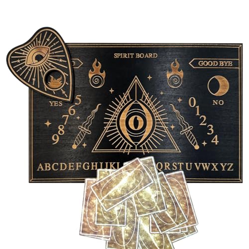 Ouija Spirit Board aus Holz | Message Decision Maker with Planchette | Letter Number Spirit Board for Paranormal Communication, Gift for Boys, Girls, Friends, Collectors, Spiritual Decor von Xinhuju