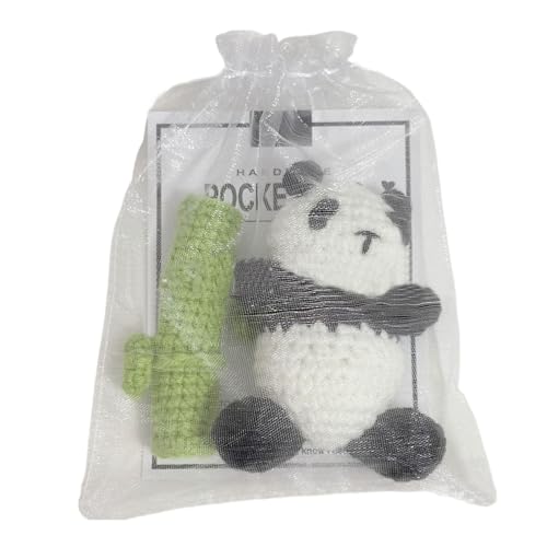 Panda-Plüschtier gehäkelt | niedliche Panda-Plüschtiere | Niedliches Panda-Plüschtier | handgefertigt mit Grußkarte und Organza-Beutel für Weihnachten, Geburtstag, Thanksgiving von Xinhuju