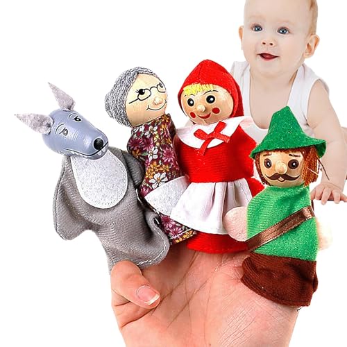Puppen der Fingerfamilie - Storytelling Cartoon Animal Dolls, 4 -teiliges weiches Plüsch -Set, lustiges Lernspielzeug, leichtes bequemes Build, farbenfrohes kreatives Design | Bildungsfingerpuppen für von Xinhuju