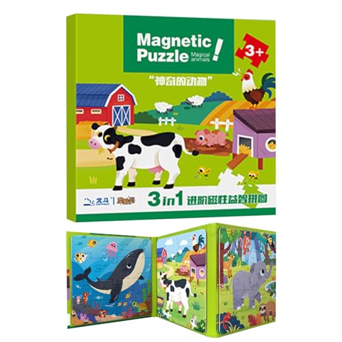 Puzzles Books for Kids – Magnetisches Puzzles lernen – magnetisches Reise-Puzzle – Mehrzweck-Aktivitäten von Road Toys Magnetisches Spielzeug für und Mädchen für 2 bis 6 Jahre von Xinhuju