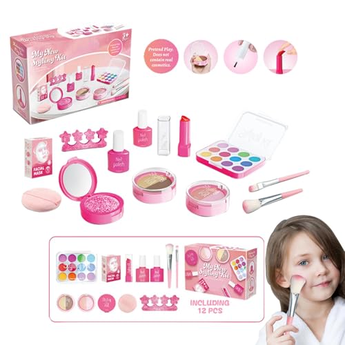 Scheint Make-up für Mädchen – falsches Spiel-Make-up-Set – Make-up-Set – Make-up-Set – Make-up-Set für Spielzeug, fantasievolles Kosmetik-Set für von Xinhuju