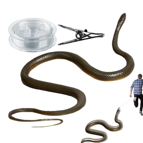 Schlangenknebel mit Kettenclip | Fake Snake Knebel Spielzeug für lustige Tricks | Realistische Snake an Kette für Angst vor Golfplätzen | Lustiges Scherzspielzeug für Erwachsene von Xinhuju