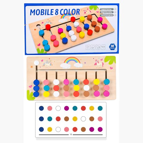 Slide Puzzle Brettspiel - Logic Puzzle Toy mit Farbsortierplatine | Bildungsreisespiel für Kleinkinder, Kinder im Vorschulalter, Hirnteaser für kognitives Lernen zu Hause oder in der Schule von Xinhuju