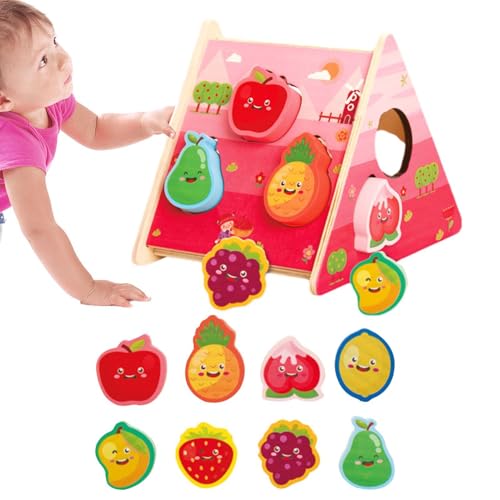 Sortierer in Obstform – kognitives Lernspielzeug aus Holz, farbenfrohes Sortierpuzzle mit Tier- und Obstformen, frühes Lernen für Kleinkinder, Aktivität passt von Xinhuju