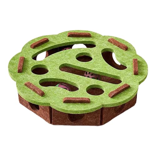 Spielzeug Zur Beschäftigung Mit Katzen – Filz-Puzzle-Box, Glöckchen-Labyrinth-Spiel | Geistige Anregung, Filz-Spielzeug Mit Glöckchen, Puzzle-Spiel Für Drinnen, Jagd-Übung, Kratz-Spaß, Geistige Anregu von Xinhuju