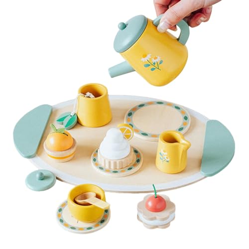 Tea Party Spielset für – Tee-Zeit-Spielzeug-Set, Teeservice aus Holz mit Spielnahrung und Küchenzubehör | Küchenspielzeug zum Aussehen, AMU-Spiel Tea Party Spielset für – Tee-Zeit-Spielzeug-Set, Teeservice aus Holz mit Spielnahrung und Küchenzubehör | Küchenspielzeug zum Aussehen, AMU-Spiel von Xinhuju
