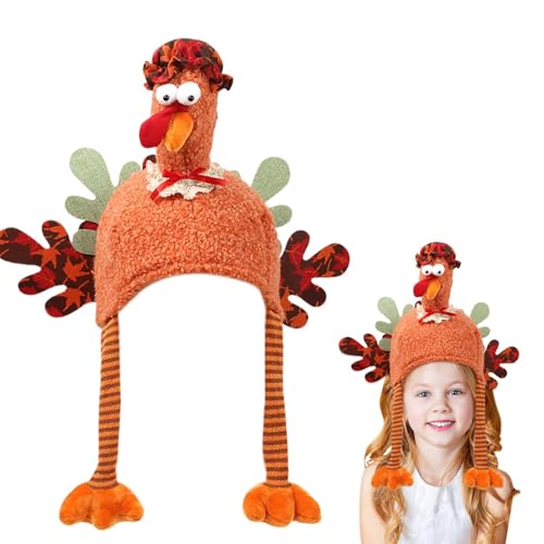 Truthahn aus Plüsch, Cartoon-Hut, Weihnachtsdekoration, Hühnerhut, Truthahnhut, Hut | Thanksgiving-Dekorationen, Truthahnhut von Xinhuju