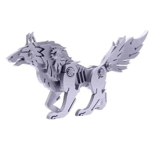 Wolfsmodell aus Metall, Modellbausatz aus Metall, Modell des Wolfs, mechanisches Tiermodell aus Puzzle, realistisches -Metallmodell-Set, mechanisches Tiermodell von Xinhuju