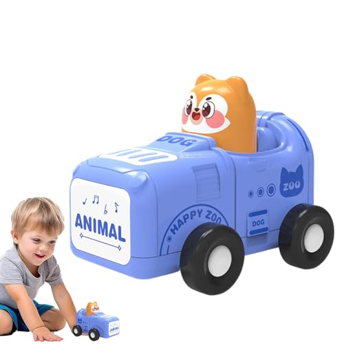 Xinhuju 2 Press and Go Car – Press and Go Car Toy, Push Car Toy | Animal Racing Car Lernspielzeug für Kleinkinder, Spielzeug für Kinder von 1 – 3 Jahren von Xinhuju