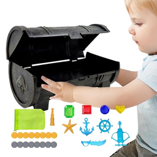 Xinhuju Aufbewahrungsbox für Schatztruhen | Pirat Schatzkiste Treasure Toy, große Lieblingsgröße des Lehrers, dekorative Piratenbrust von Xinhuju