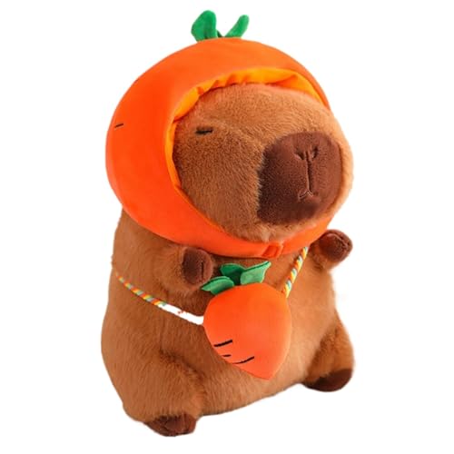 Xinhuju Capybara Plüschtier Capybara, aus weichem Capybara-Plüschtier mit pflanzlichem Thema | Capybara-Plüschtiere 28 cm mit und Tasche, niedliche Heimdekoration für Wohnzimmer, Schlafzimmer von Xinhuju