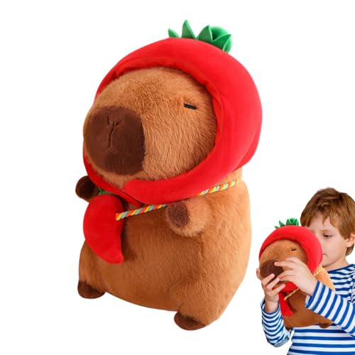 Xinhuju Capybara Plüschtier Capybara – Plüschtier Capybara mit pflanzlichem Thema | Capybara Plüschtiere 28 cm mit und Tasche, niedliche Heimdekoration für Wohnzimmer von Xinhuju