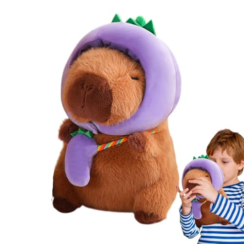 Xinhuju Capybara Plüschtier Capybara – Plüschtier Capybara mit pflanzlichem Thema | Capybara Plüschtiere 28 cm mit und Tasche, niedliche Heimdekoration für Wohnzimmer von Xinhuju