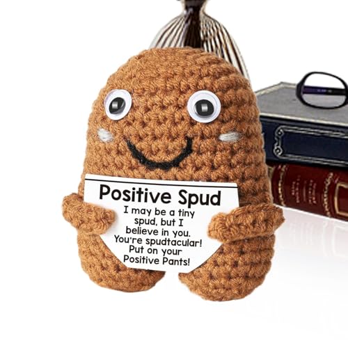 Xinhuju Emotionale Unterstützung, niedliche Kartoffel-Häkelpuppe mit Positivkarte, Plüschfigur zur emotionalen Unterstützung, Heimdekoration, handgefertigte Bürodekoration. Xinhuju Emotionale Unterstützung, niedliche Kartoffel-Häkelpuppe mit Positivkarte, Plüschfigur zur emotionalen Unterstützung, Heimdekoration, handgefertigte Bürodekoration. von Xinhuju