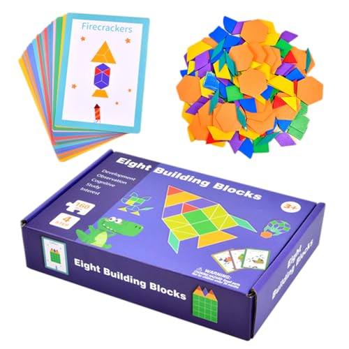 Xinhuju Geometrische Puzzles für geometrische Puzzles aus Holz, manipulative Form in geometrischer Farbe für eine Feinmotorik – Tangram Graphical Toys Smooth and Burr. Xinhuju Geometrische Puzzles für geometrische Puzzles aus Holz, manipulative Form in geometrischer Farbe für eine Feinmotorik – Tangram Graphical Toys Smooth and Burr. von Xinhuju