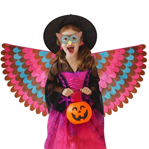Xinhuju Kinder Bird Cape - lebendige Flügel, farbenfrohe Pfauenwickel | Atmungsaktives Kostüm-Kostüm-Flügel, Festival-Outfit mit Tiermotiven, Schulleistung, Cosplay-Geburtstagshooting, Outdoor-Party von Xinhuju