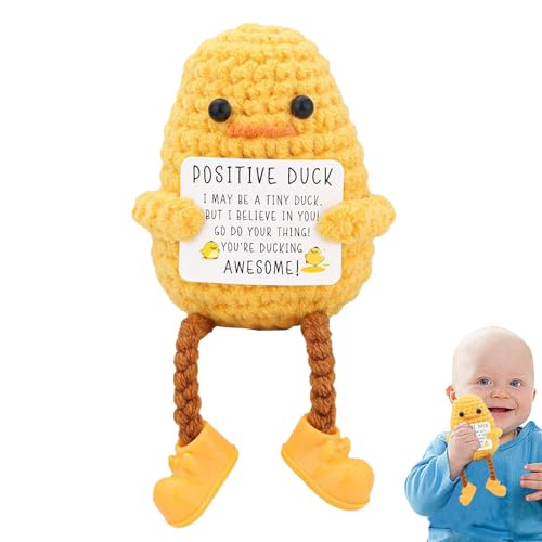 Xinhuju Lustige Positive Ente, Positive Häkel-Ente, emotionale Unterstützung, Häkel-Enten-Puppe, Trost-Ente mit positiver Karte, gestrickte Enten-Puppe, süße Ente, Heimdekoration Xinhuju Lustige Positive Ente, Positive Häkel-Ente, emotionale Unterstützung, Häkel-Enten-Puppe, Trost-Ente mit positiver Karte, gestrickte Enten-Puppe, süße Ente, Heimdekoration von Xinhuju