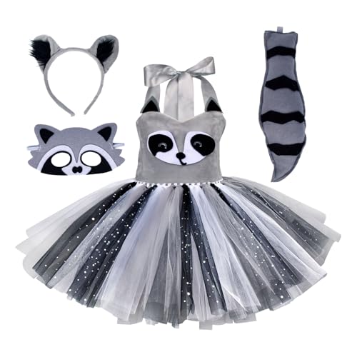 Xinhuju -Raccoon -Outfit - Entzückendes Plüschkostüm -Set, bequemer Pyjama -Style -Strampler | Warmes Waldmotivkleid für Babys, Ostern, Schulveranstaltungen, Rollenspiele, Themenpartys & Fun Charact von Xinhuju