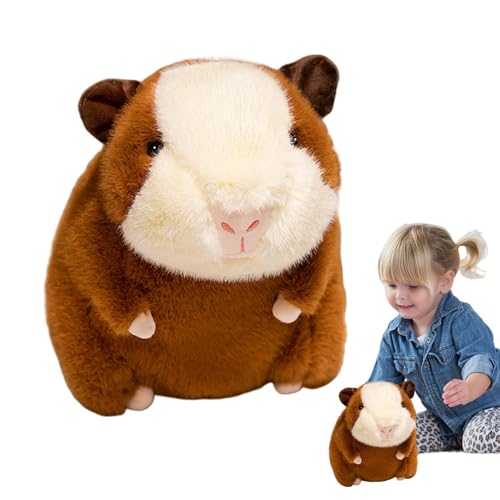 Xinhuju Realistisches Hamster-Plüschtier – weiches braunes Tier für Schlafzimmer und Bibliothek | Bequemes Kuschelspielzeug für Freunde aus Meerschweinchen-Plüschtier, niedliches für das von Xinhuju